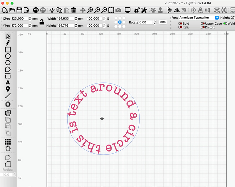 how to wrap text around a circle in lightburn