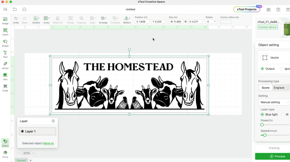 xtool f1 slide extension projects - creative space